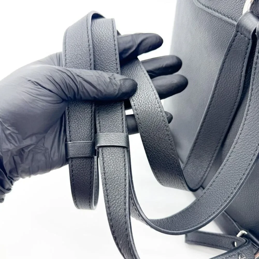 Louis Vuitton Lockme Backpack Black Silver Hardware